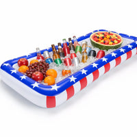 Barra flotante hinchable Serenia Hogar, variante Rojo y Azul, llena de hielo y bebidas