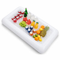 Barra flotante hinchable Serenia Hogar, variante Blanco, llena de hielo y bebidas